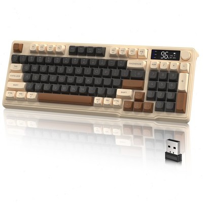 FREEWOLF M96 2.4G Wireless Membrane Tastatur, RGB LED PBT US-Layout für Win Mac