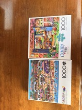 2 Buffalo Games Pun Puzzles Jigsaw Lot Countr...