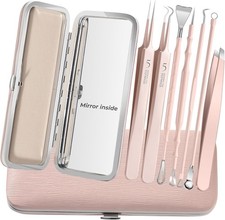 Professional Blackhead Tweezers, Stainless Steel Remover Silver