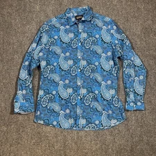 Cremieux Shirt Mens Extra Large Paisley Premium Denim Western Rodeo Stretch