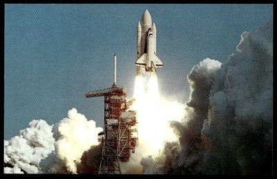 NASA Space Shuttle Launch Kennedy Space Center Florida Vintage Postcard