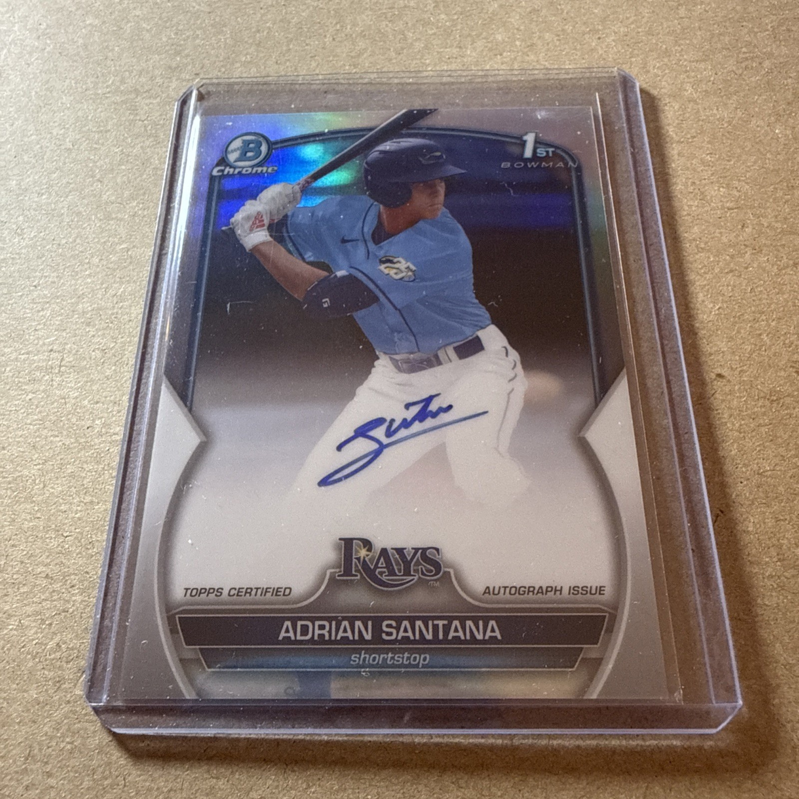 2023 Bowman Chrome Draft Adrian Santana #206/499 Refractor Auto Card #CDA-AS