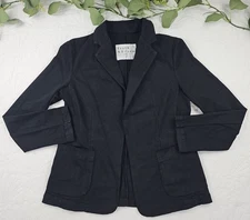 Frank & Eileen Womens Black Open Front Dublin Blazer Jaket Size L