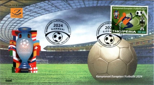 Albania Stamps 2024. European football Championship Germany UEFA. FDC MNH