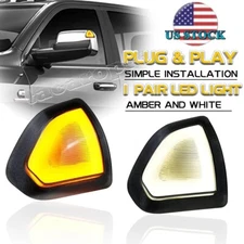 2X LED Side Tow Mirror Marker Light Turn Signal/DRL For Dodge Ram 1500 2500 3500