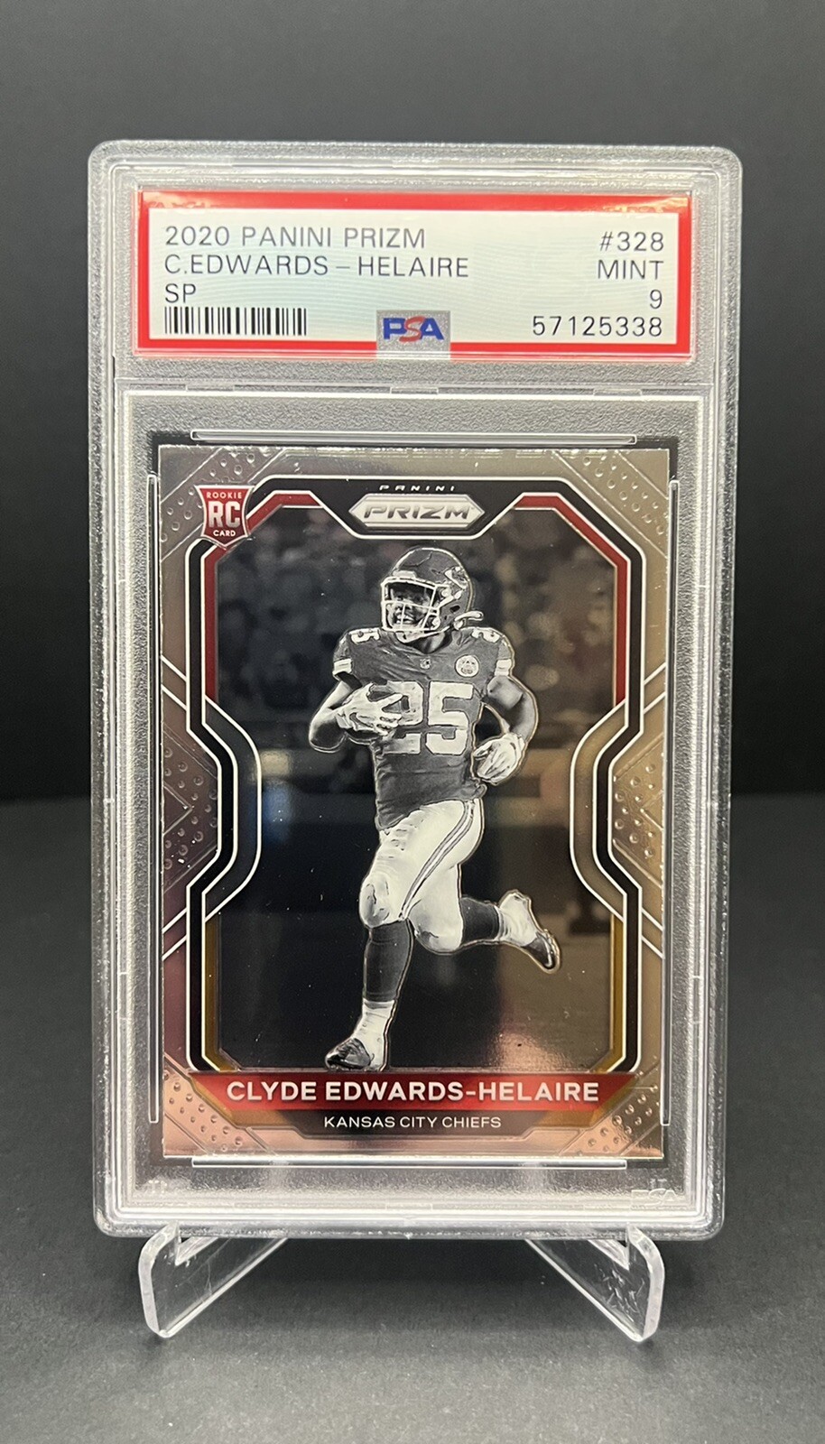 2020 Prizm Clyde Edwards-Helaire SP Variation Rookie RC #328 PSA 9 Mint