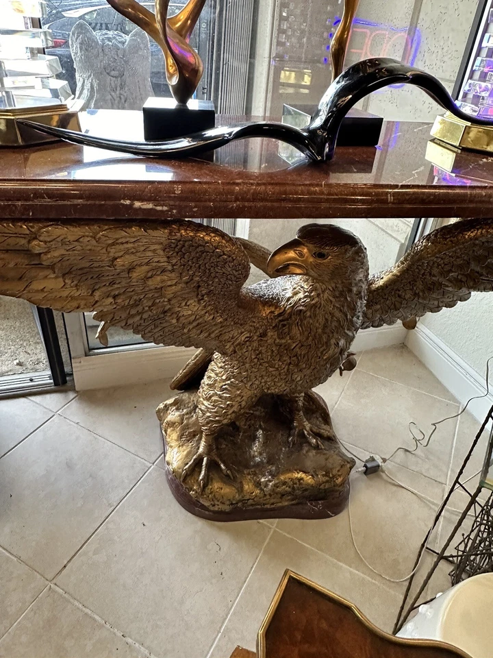 古董镀金青铜联邦美国鹰控制台桌面大理石上衣纽约 — 第 2/4 张图片