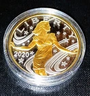 2020 LIBERTY’S DELIGHT 24K GOLD SELECT GILDED 1OZ SILVER ART ROUND gary marks