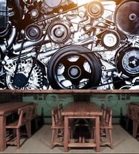 3D Engine Equipment N533 Transport Wallpaper Mural Self-adhesive Removable Amy