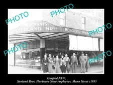 OLD LARGE HISTORIC PHOTO OF GOSFORD NSW STERLAND HARDWARE STORE MANN St 1935