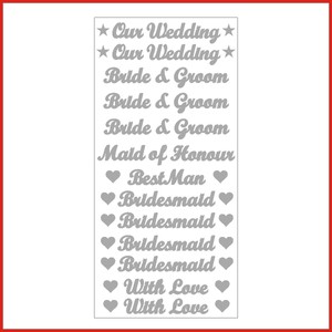 Our Wedding Bride Groom Words Vinyl Stickers Letters Colour Or