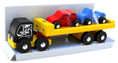 HEROS 27842 Autotransporter aus Holz 3-teilig