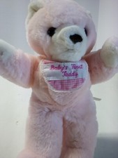 Vintage Pink Teddy Bear, Baby's First Teddy, Pre-owned