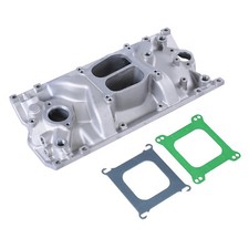 Satin Aluminum Dual Plane Intake Manifold For Sbc Chevy Vortec 350 Heads 1996- Satin Aluminum Dual Plane Intake Manifold For Sbc Chevy Vortec 350 Heads 1996-