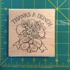 Stampington Company 'Thanks a Bunch' Bird with boquet of flowers wood mounted