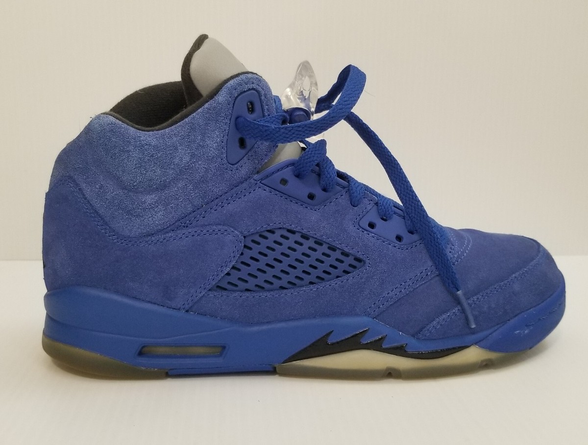 Nike Air Jordan 5 Retro BG Blue Suede 440888-401 Youth Size 