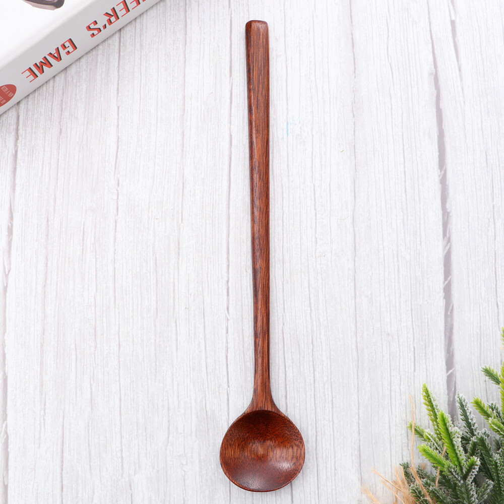 Korean Soup Spoon Long Wood Spoons for Cooking Ladles Mixing