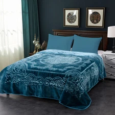 Thick Rachel Korean Mink Heavy Blanket Bed for Autumn Winter King/Queen Size 9lb