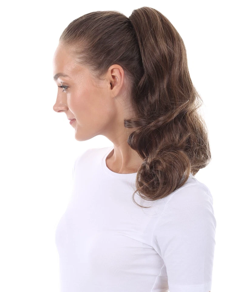 Extensión cola de caballo clip mandíbula oscura rizado suelto para mujer adulta, ST-015 Foto 2 de 4