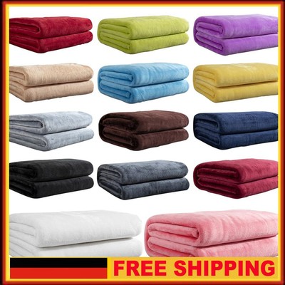Multifunction Soft Throw Blanket Flannel Solid Color Blanket for Office Bedroom