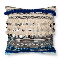 Blue Fringe And Sequins Throw Pillow - Xhilaration&153; on sale Blue Fringe And Sequins Throw Pillow - Xhilaration&153; on sale