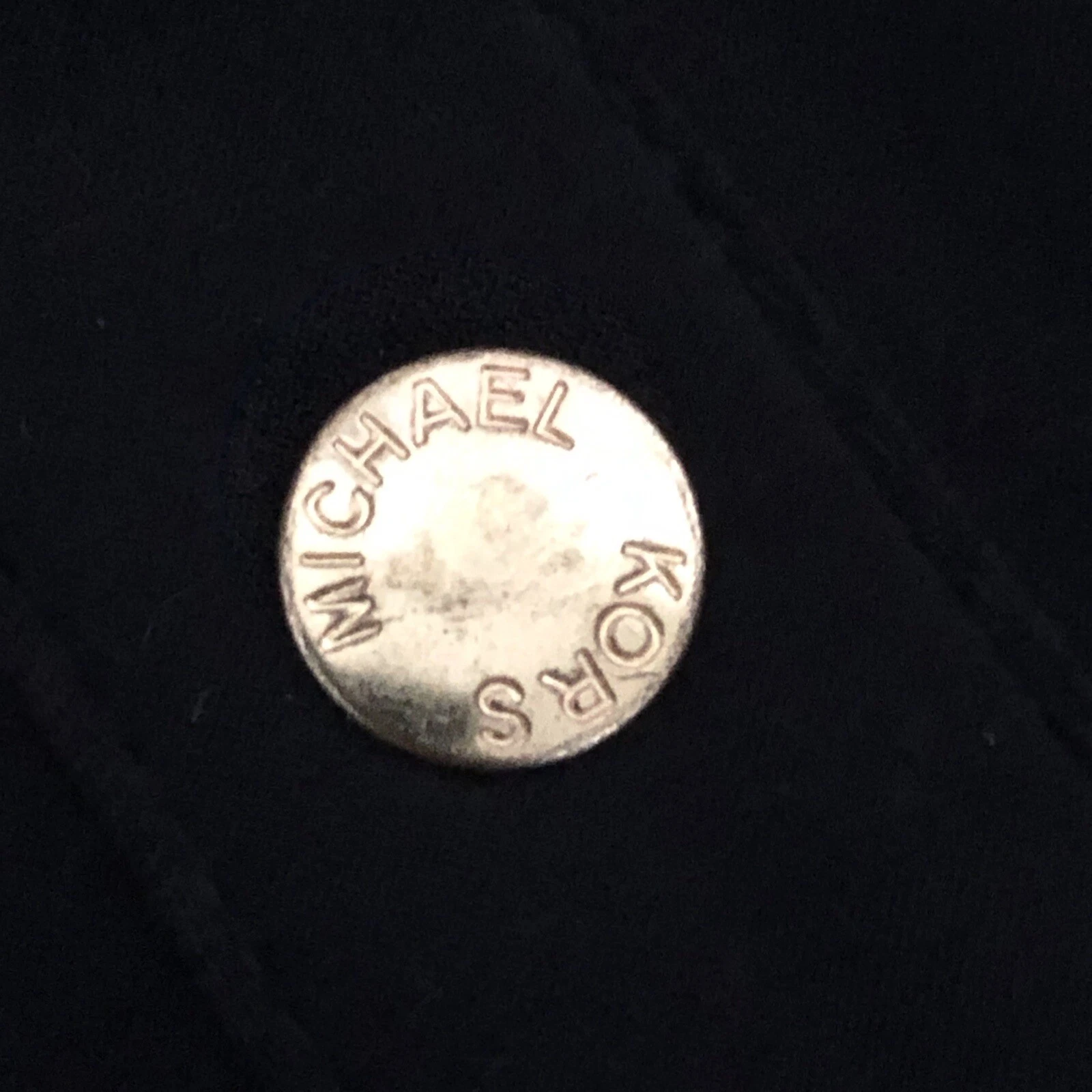 Michael Kors Camicia Vestito Donna Taglia Media Nero Bottoni Oro Manica Lunga