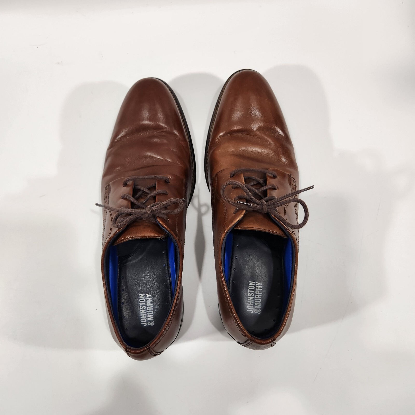 SAOLA Scarpe eleganti da uomo Johnston & Murphy taglia 9M marrone Oxford pelle punta mandorla