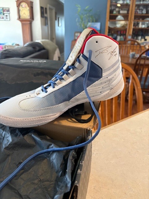 ScrapLife Wrestling | Limited Edition Ascend One Wrestling Shoes Signature David Taylor Red White Blue Premium Quality Wrestlers Choice Red White Blue 10 5