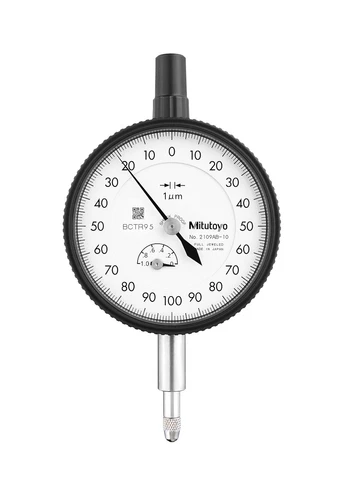 Mitutoyo 2109AB-10 - Dial Indicator .01mm- 1mm, 8mm Stem, M2.5X0.45, Flat Back