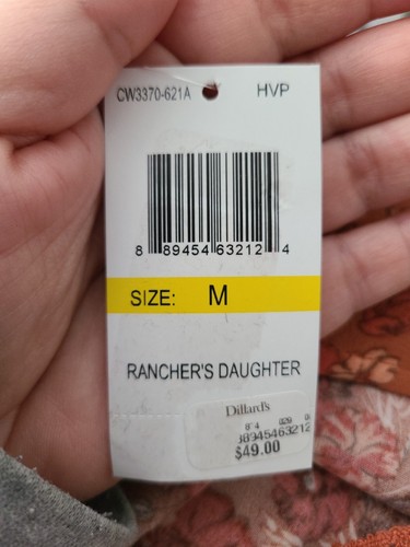 Coco + jaimeson Rancher's Daughter Floral Print Brick color Top Blouse Medium - Picture 8 of 9