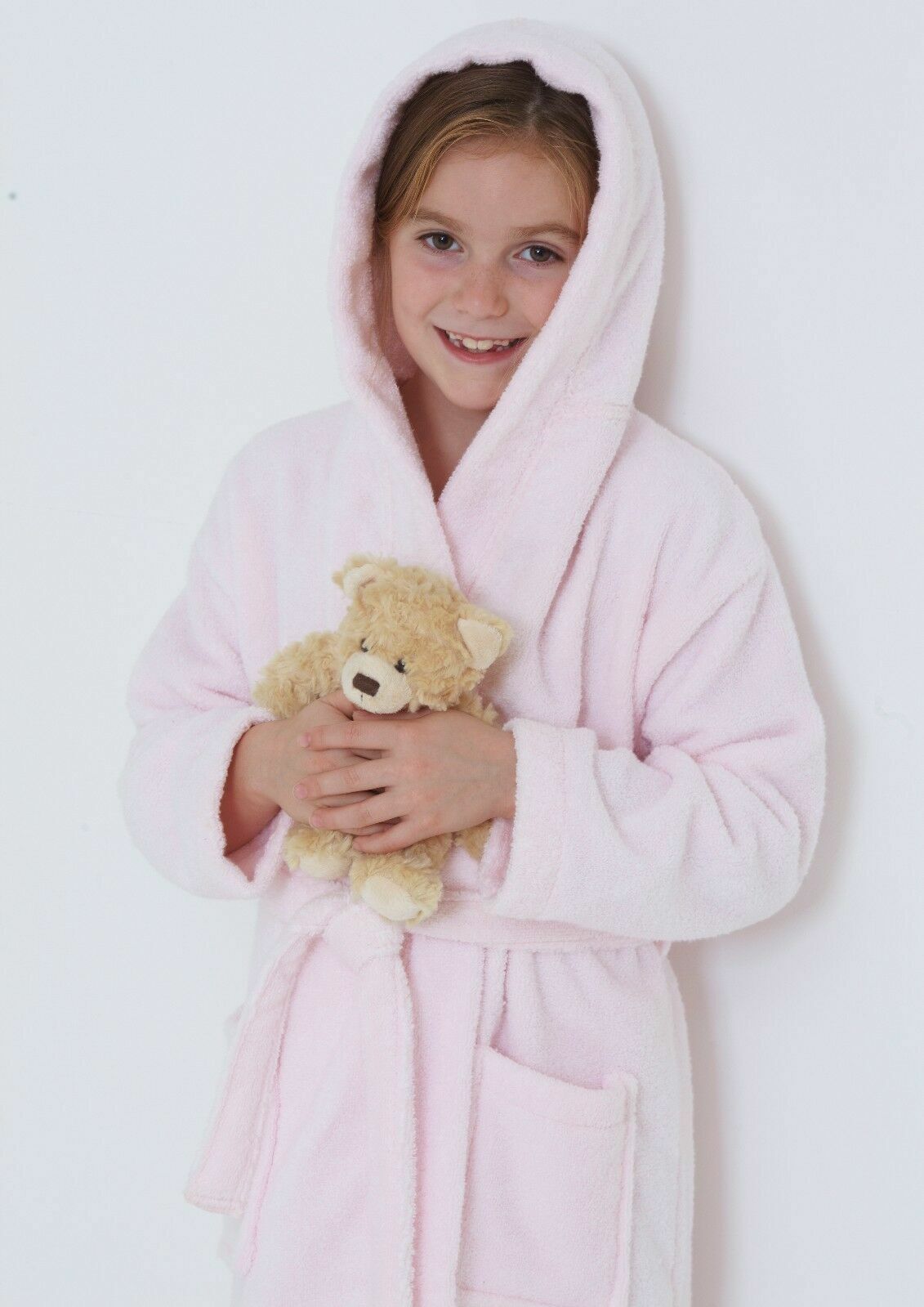 BOYS GIRLS 100 EGYPTIAN COTTON HOODED BATH ROBE TERRY TOWELLING KIDS