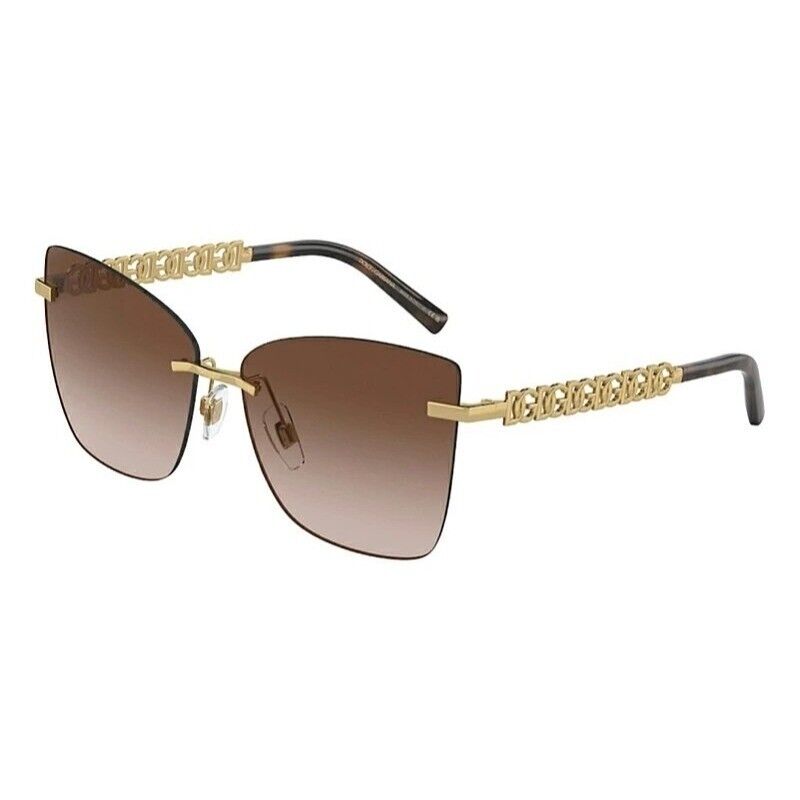 Dolce & Gabbana Sunglasses DG2289 02/13 Gold Brown Logo Dolce & Gabbana Sunglasses DG2289 02/13 Gold Brown Logo
