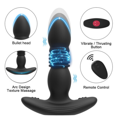 Thrusting Dildo Male Prostate Massage Butt Plug Anal Vibrator Sex Toy Men  Gays | eBay