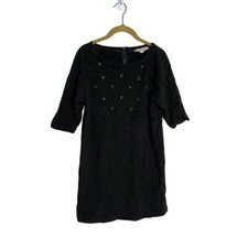 Loft Black Mini Dress Beaded Bodice Small
