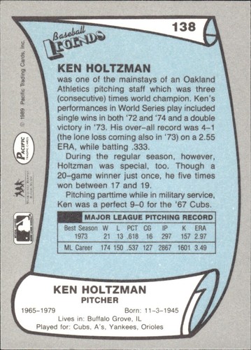 1988 and 1989 Pacific Baseball Legends MLB Set Break #1-#220 — You Choose! - Picture 275 of 441