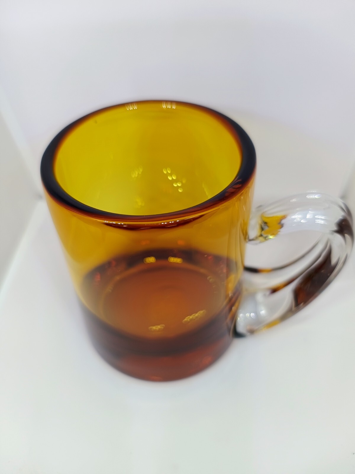 Vintage Whitefriars Drinking Glass Hand Blown Polished Pontil Amber