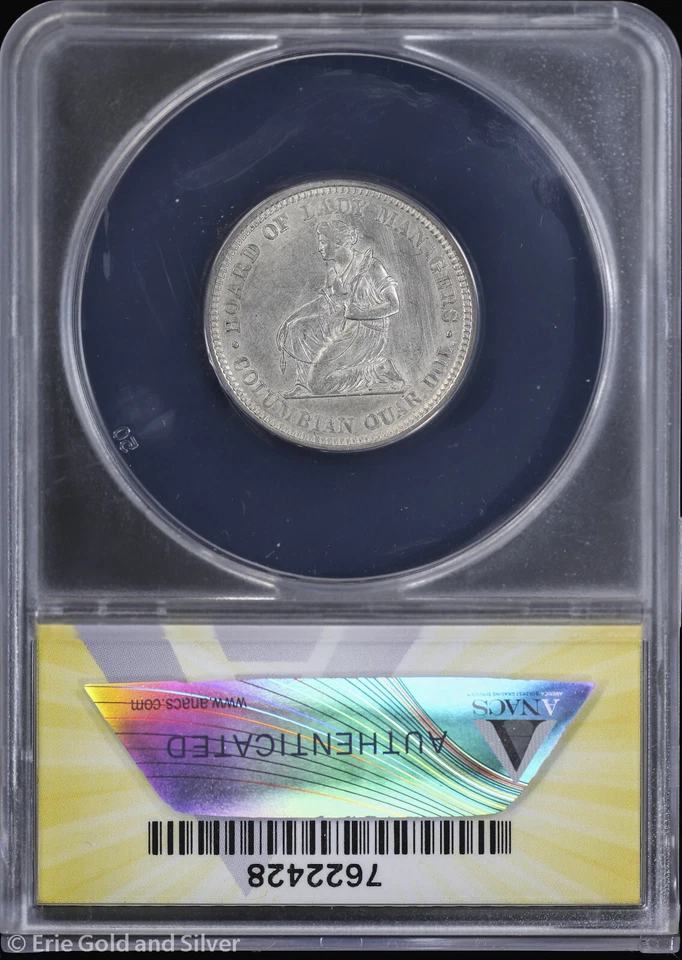 1893 25c Silver Columbian Exposition "Isabella Quarter" ANACS AU 58 Details - Image 2 of 4