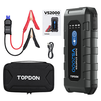 #ad #ad TOPDON VS2000 Battery Booster 2000A 12V Safe Portable Jump Starter on Sale $100.00