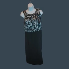 AB Studio Dress Black/Gray Women's Sleeveless Sz. 8