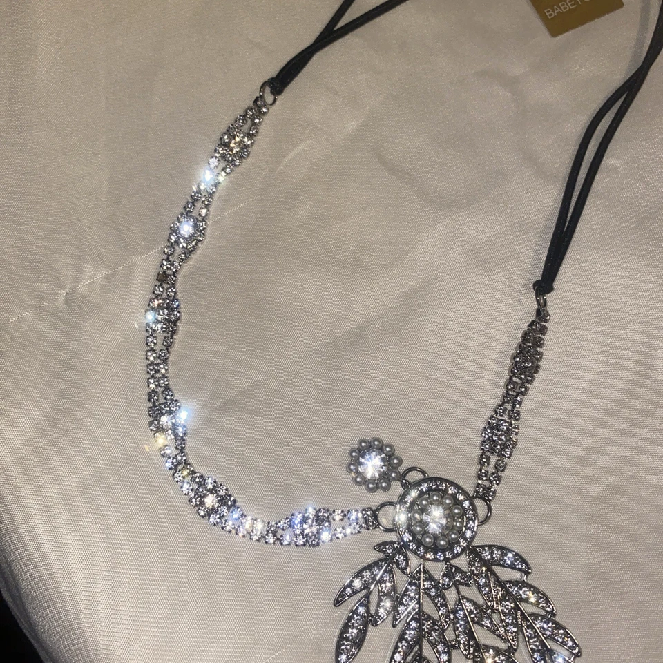 Tocado de cristal medallón hoja aleta años 20 Babeyond Art Deco gran Gatsby Foto 3 de 4