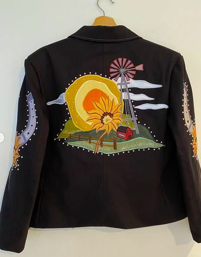 Men2Pc Bespoke Bird Flower Embroidered Nudie Western cowboy Cocktail Prom Outfit - Picture 3 of 8