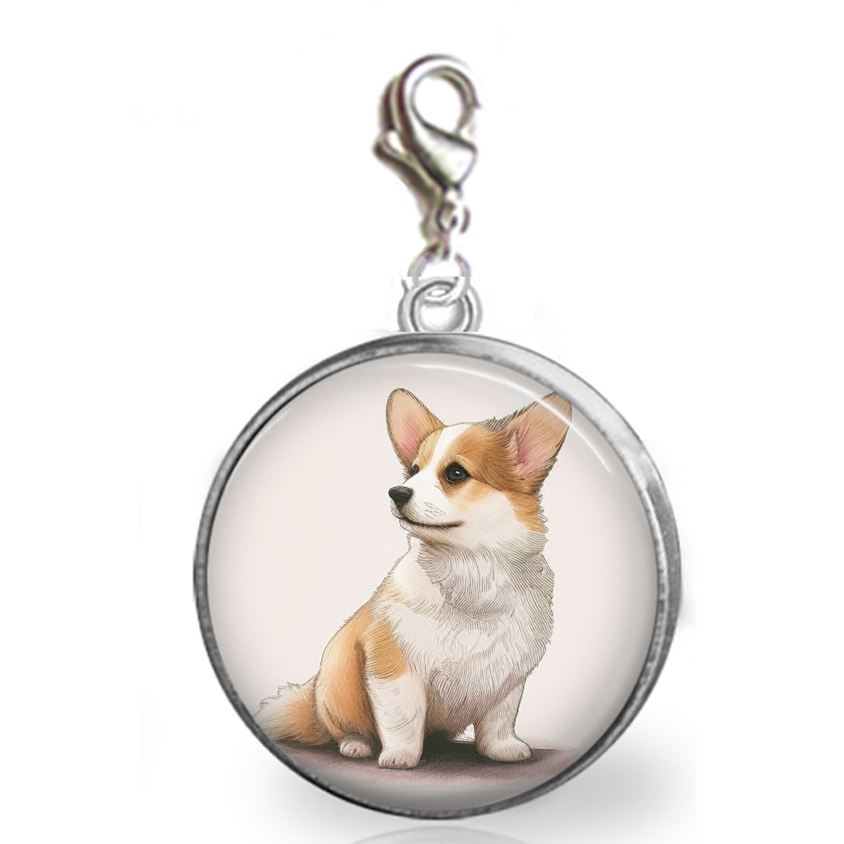 Corgi Puppy Dog Charm Bracelet Zipper Pull Purse Fur Baby Corgi