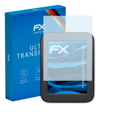 atFoliX 2x Displayschutzfolie für Barnes & Noble NOOK GlowLight Schutzfolie klar