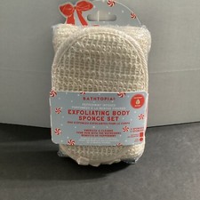 Bathtopia Twisted Peppermint Infused Exfoliating Body Sponge Set