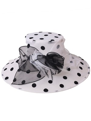 White Kentucky Dots Fascinator Hat For Women Lady Tea Party  display picture 3