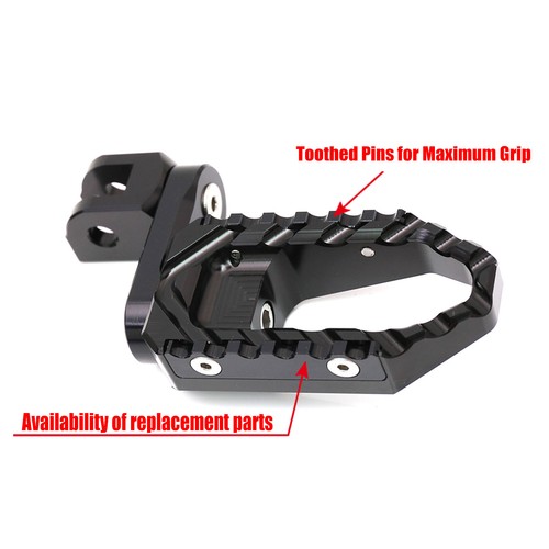 Black TRC 40mm Adjustable Rear Footpegs For Honda NC750X 14-18 19 20 21 22 23 24 - Picture 6 of 13
