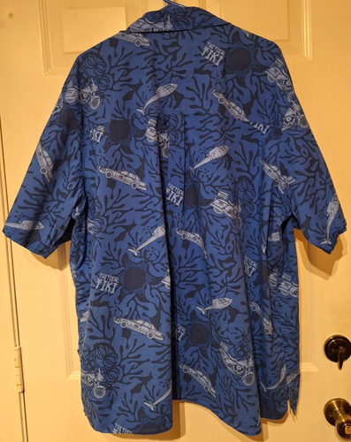 LAPG LA Police Gear Snap Shirt Blue Hawaiian Tactical Tiki Shirt Mens 2XL - Picture 3 of 7