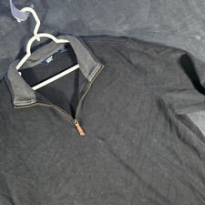 Lands' End Quarter Zip Pullover Sweater Casual Comfy Long Sleeve Gray Mens XL