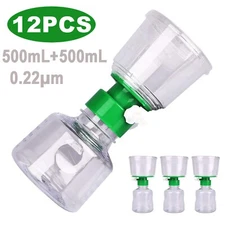 12PCS Vacuum Bottle Top Filters 0.22um PES Membrane 500ml Funnel+500ml Received