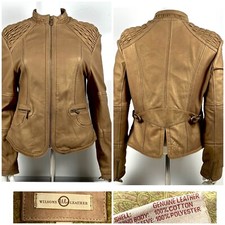 Wilsons Leather Womens Cropped Moto Biker Bom...